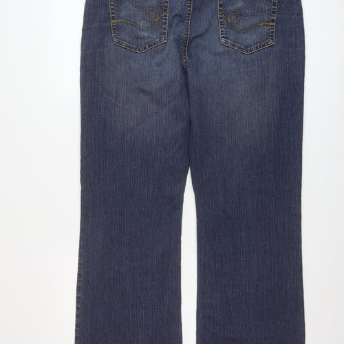 Marks and Spencer Womens Blue Cotton Bootcut Jeans Size 18 L30 in Regular Button