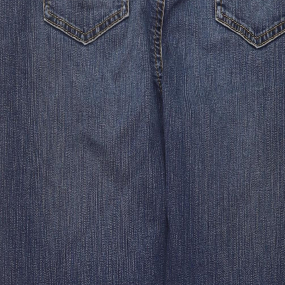 Marks and Spencer Womens Blue Cotton Bootcut Jeans Size 18 L30 in Regular Button