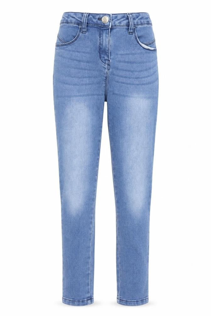 Matalan Girls Black Cotton Skinny Jeans Size 9 Years Regular Button