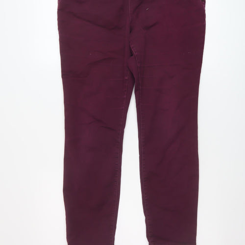 Wallis Womens Purple Cotton Straight Jeans Size 14 L26 in Regular Zip