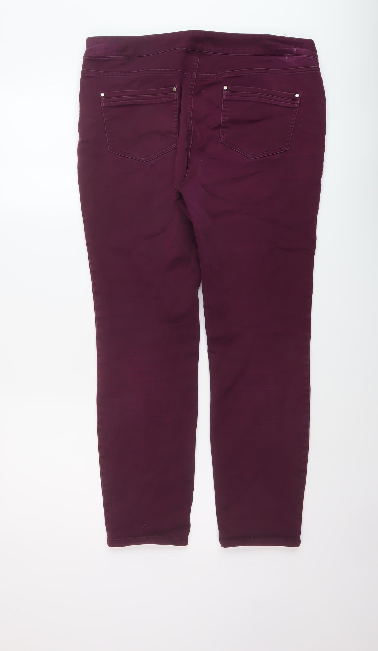 Wallis Womens Purple Cotton Straight Jeans Size 14 L26 in Regular Zip