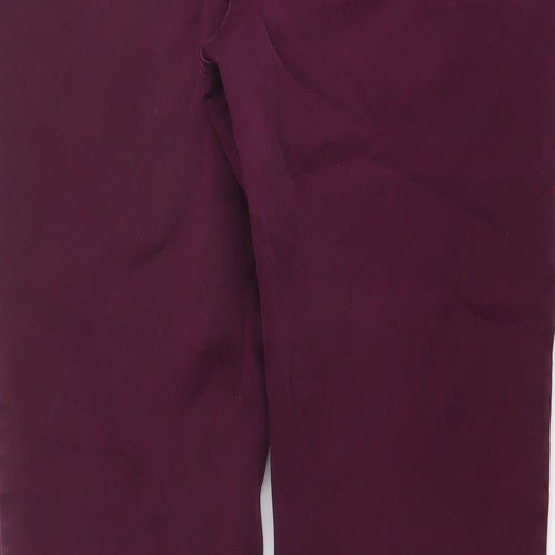 Wallis Womens Purple Cotton Straight Jeans Size 14 L26 in Regular Zip