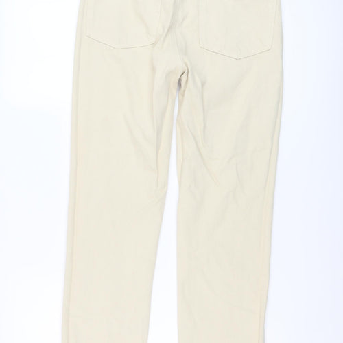 AsYou Womens Beige Cotton Straight Jeans Size 26 in L27 in Regular Button
