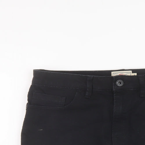 NEXT Mens Black Cotton Bermuda Shorts Size 32 in L10 in Regular Button