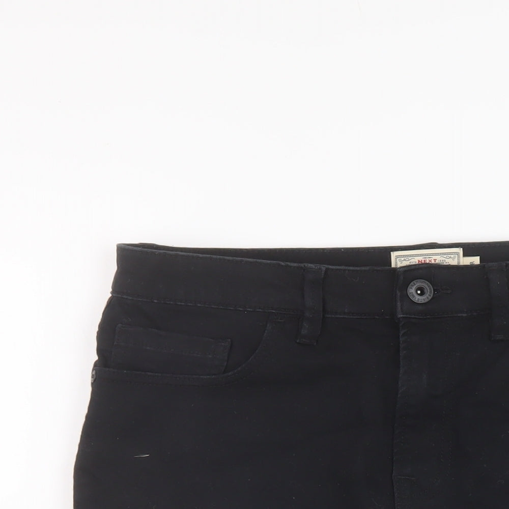 NEXT Mens Black Cotton Bermuda Shorts Size 32 in L10 in Regular Button