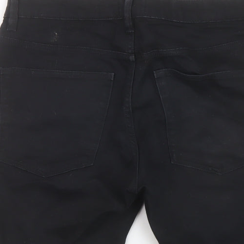 NEXT Mens Black Cotton Bermuda Shorts Size 32 in L10 in Regular Button