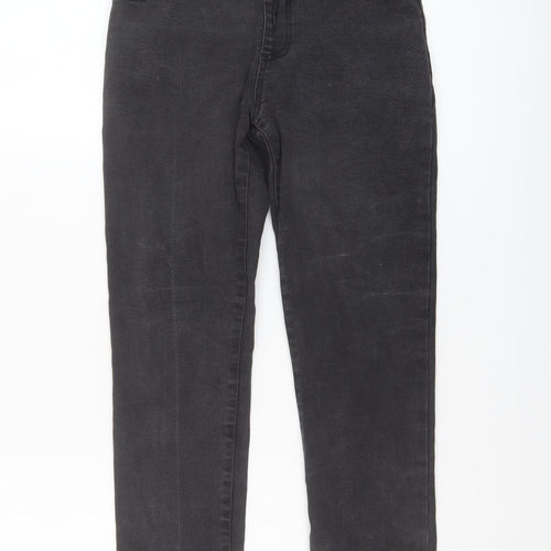 NEXT Boys Grey Cotton Straight Jeans Size 9 Months Regular Drawstring