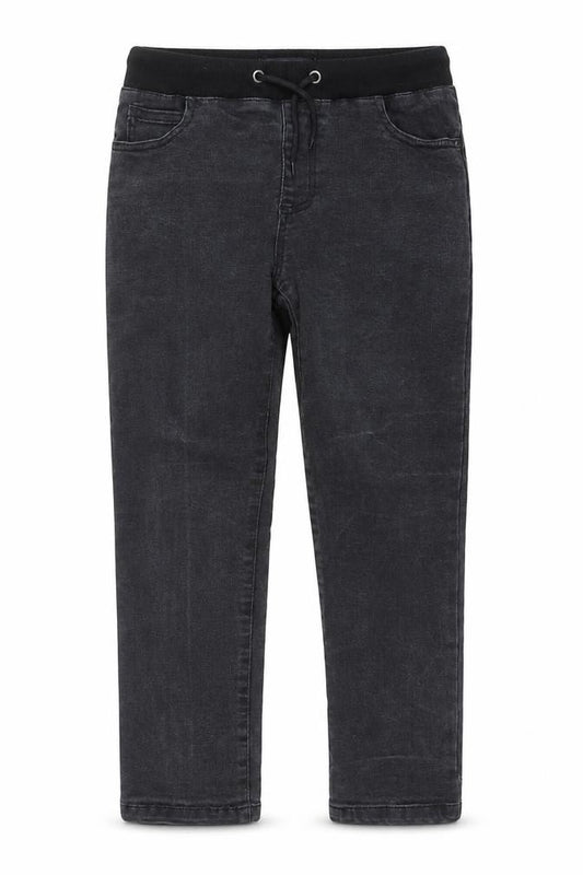 NEXT Boys Grey Cotton Straight Jeans Size 9 Months Regular Drawstring