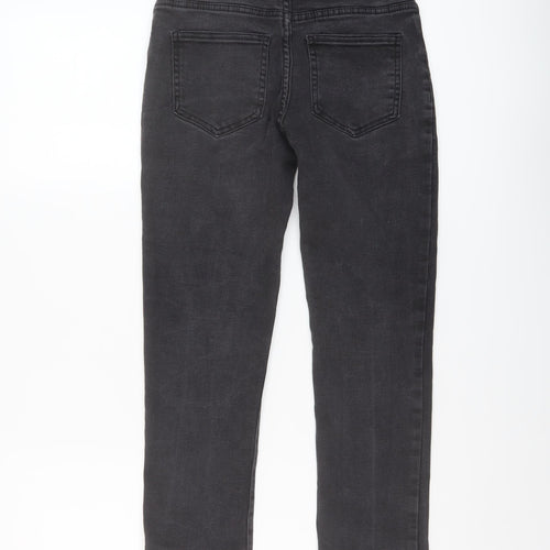 NEXT Boys Grey Cotton Straight Jeans Size 9 Months Regular Drawstring