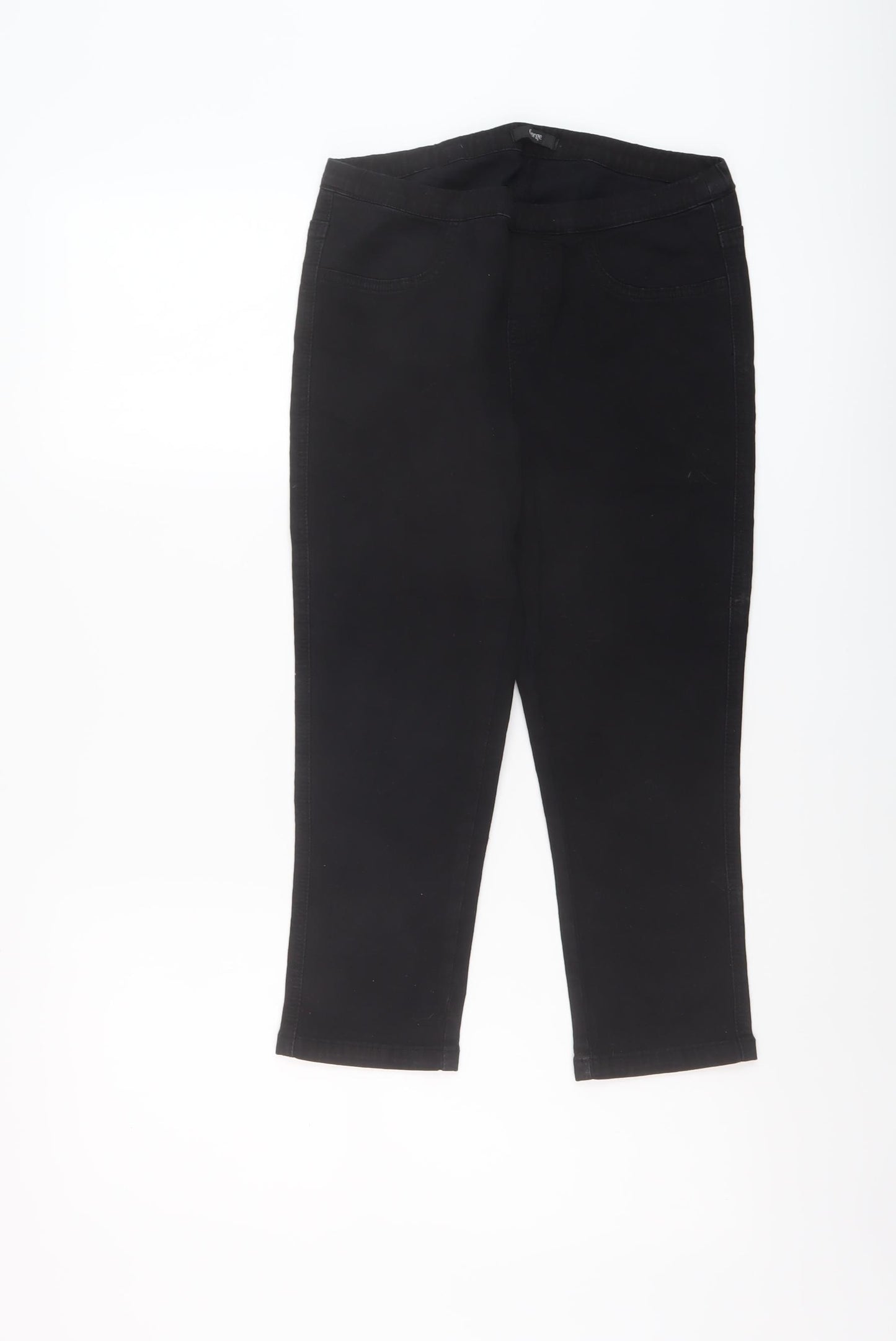 George Womens Black Cotton Capri Jeans Size 12 L20 in Regular