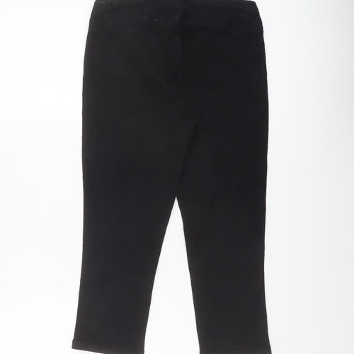 George Womens Black Cotton Capri Jeans Size 12 L20 in Regular