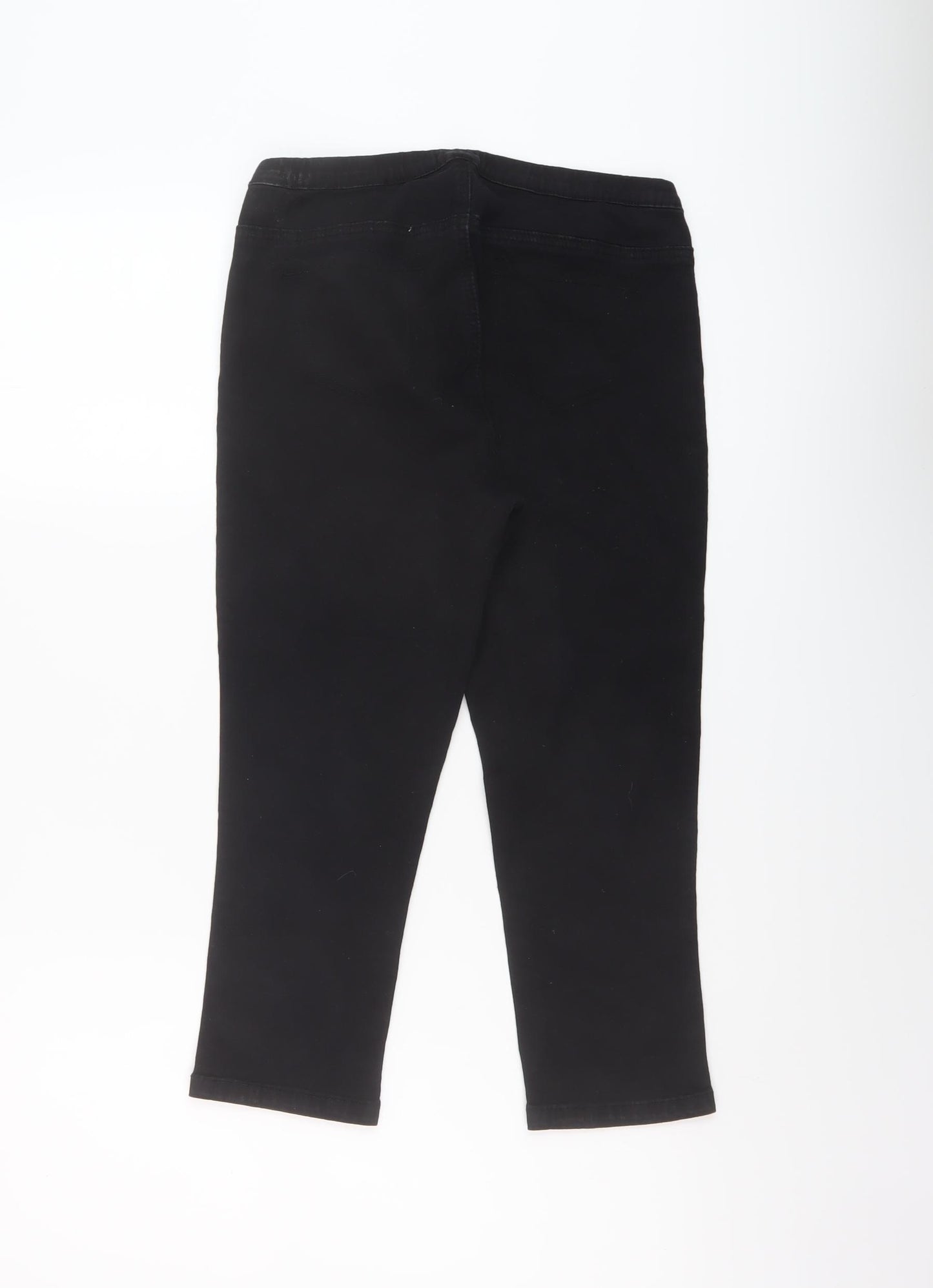 George Womens Black Cotton Capri Jeans Size 12 L20 in Regular