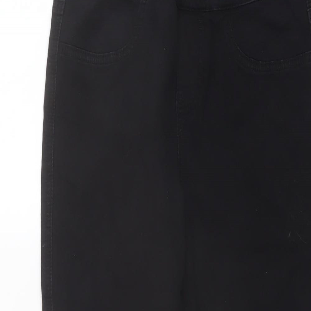 George Womens Black Cotton Capri Jeans Size 12 L20 in Regular
