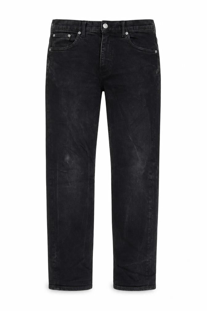 Easy Mens Black Cotton Straight Jeans Size 32 in L30 in Regular Button