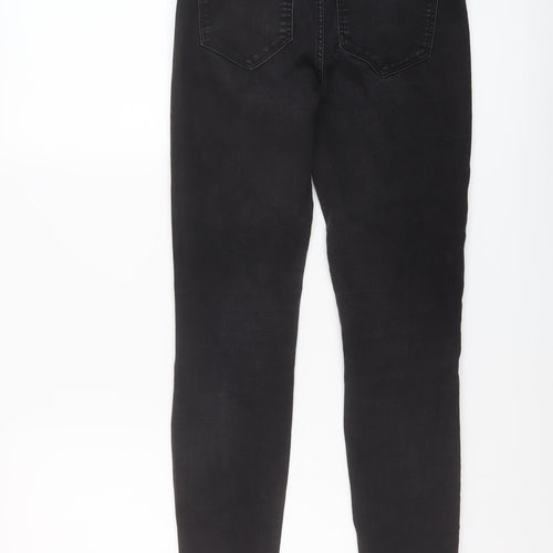 Zara Womens Black Cotton Skinny Jeans Size 10 L27 in Regular Button