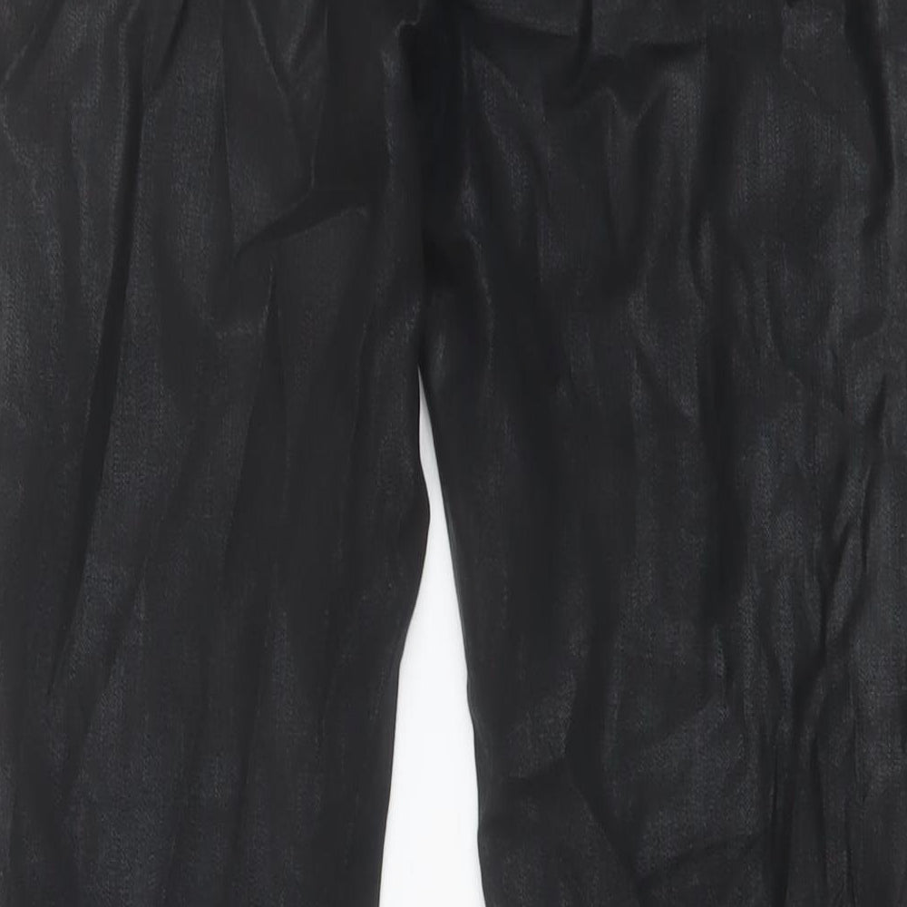 NEXT Womens Black Cotton Skinny Jeans Size 14 L29 in Regular Button