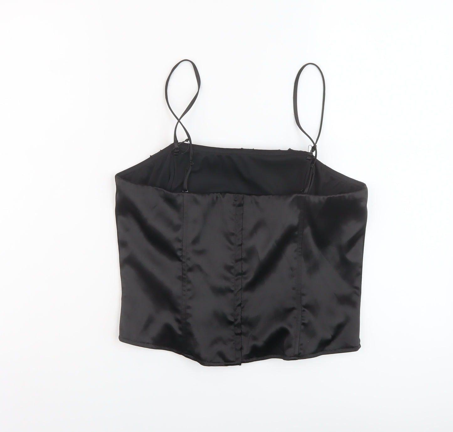 Per Una Womens Black Polyester Basic T-Shirt Size 14 Square Neck