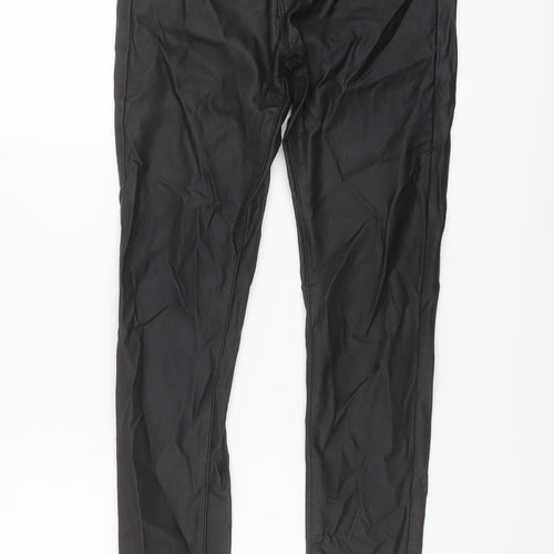 Toxik3 Womens Black Cotton Trousers Size 10 L28 in Regular Button