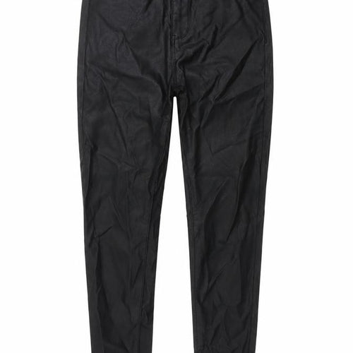 Toxik3 Womens Black Cotton Trousers Size 10 L28 in Regular Button