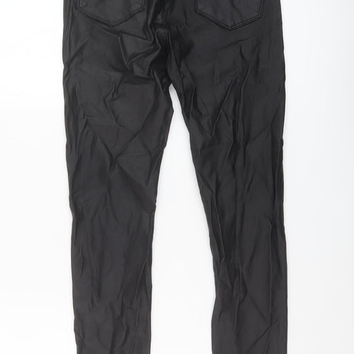 Toxik3 Womens Black Cotton Trousers Size 10 L28 in Regular Button