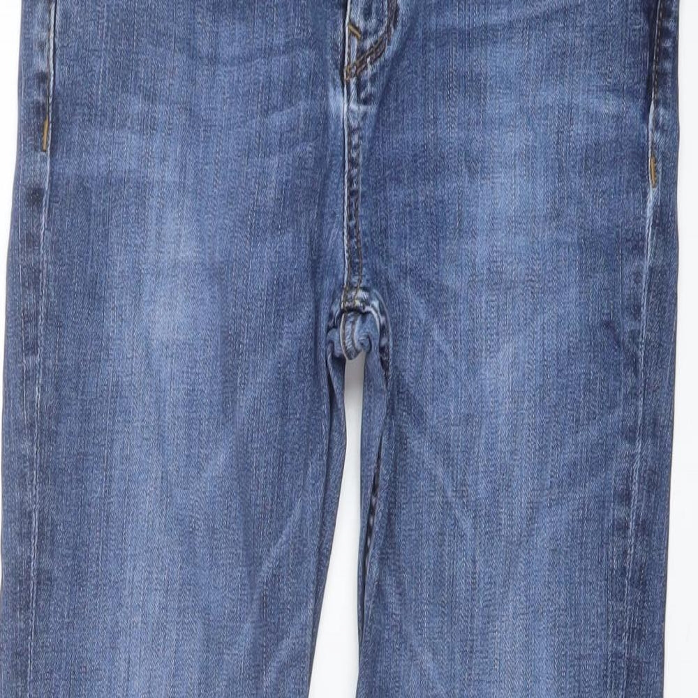 Fat Face Womens Blue Cotton Straight Jeans Size 10 L29 in Regular Button