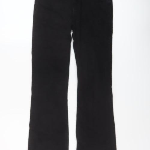 Marks and Spencer Womens Black Cotton Bootcut Jeans Size 8 L27 in Regular Button