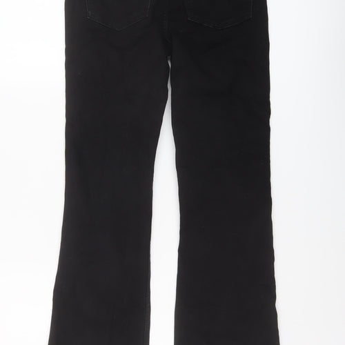 Marks and Spencer Womens Black Cotton Bootcut Jeans Size 8 L27 in Regular Button
