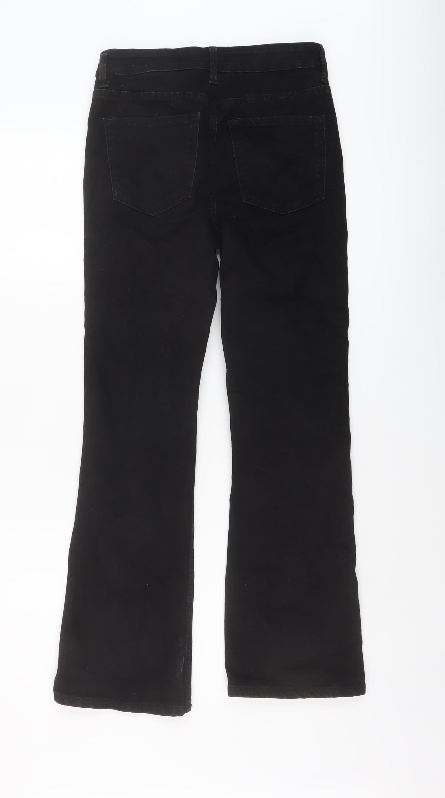 Marks and Spencer Womens Black Cotton Bootcut Jeans Size 8 L27 in Regular Button