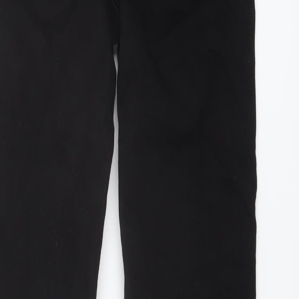 Marks and Spencer Womens Black Cotton Bootcut Jeans Size 8 L27 in Regular Button