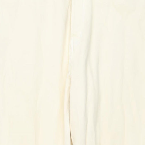 H&M Womens Beige Cotton Straight Jeans Size 14 L29 in Regular Button