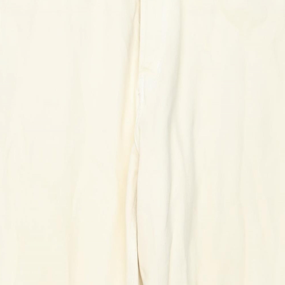 H&M Womens Beige Cotton Straight Jeans Size 14 L29 in Regular Button