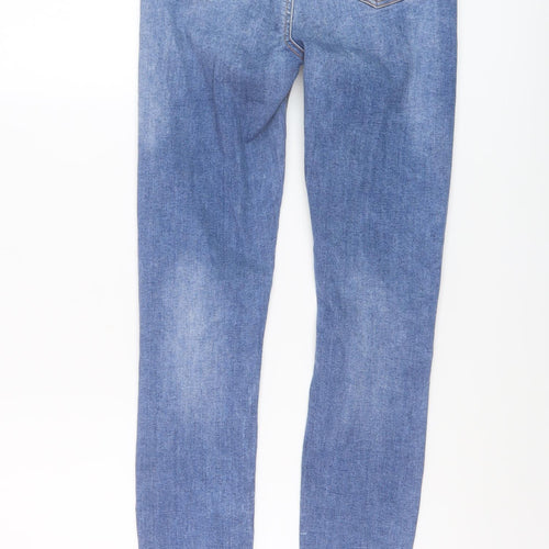 Denim & Co. Womens Blue Cotton Skinny Jeans Size 6 L28 in Regular Button