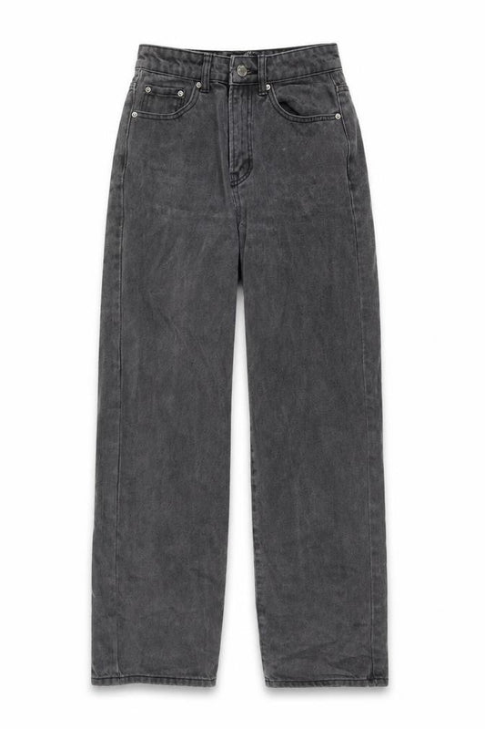 Front view of Young Hungry women’s green cotton mom jeans, size UK 24, in, 28-inch leg regular button