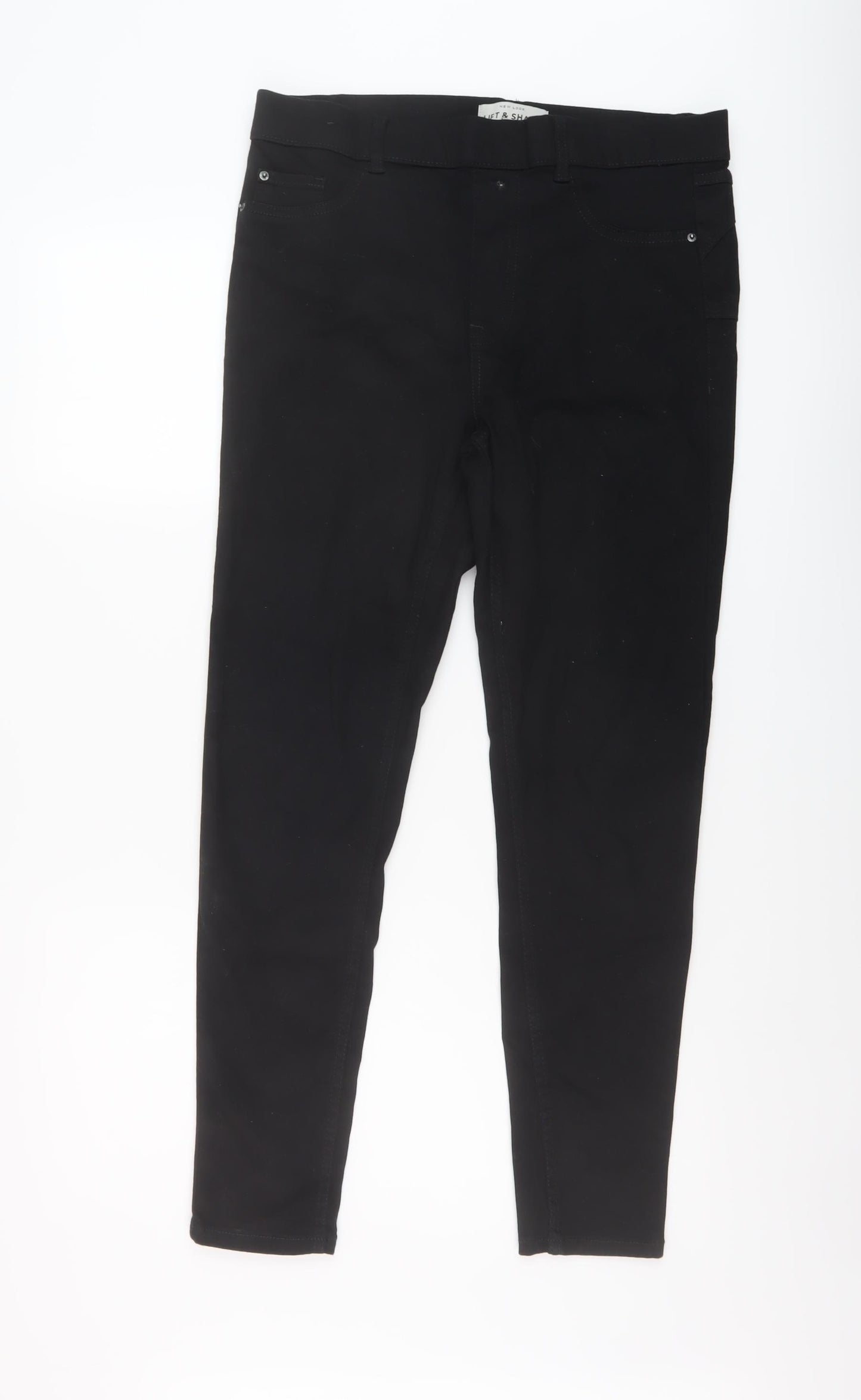 New Look Womens Black Cotton Jegging Jeans Size 14 L28 in Regular