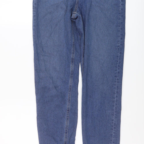 ASOS Womens Blue Cotton Mom Jeans Size 28 in L34 in Regular Button
