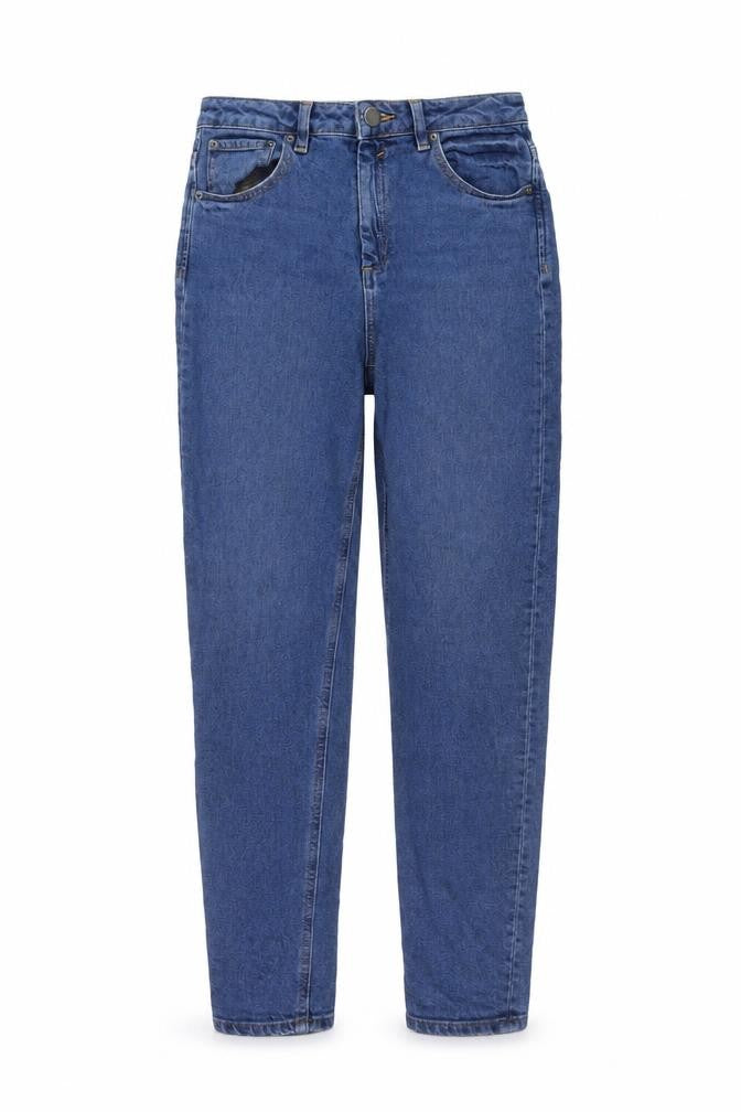 ASOS Womens Blue Cotton Mom Jeans Size 28 in L34 in Regular Button