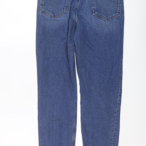 ASOS Womens Blue Cotton Mom Jeans Size 28 in L34 in Regular Button