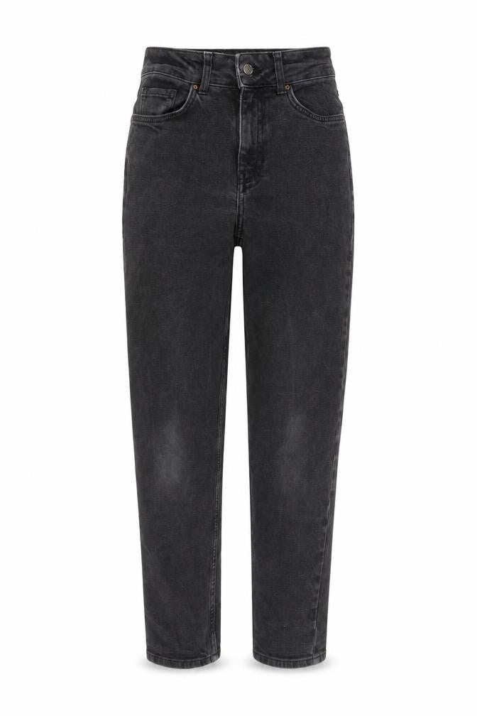 Denim & Co. Womens Grey Cotton Mom Jeans Size 6 L28 in Regular Button