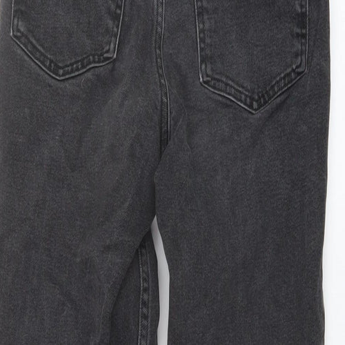 Denim & Co. Womens Grey Cotton Mom Jeans Size 6 L28 in Regular Button