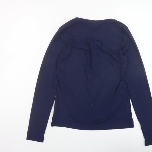 Fat Face Womens Blue Polyester Basic T-Shirt Size 8 Round Neck