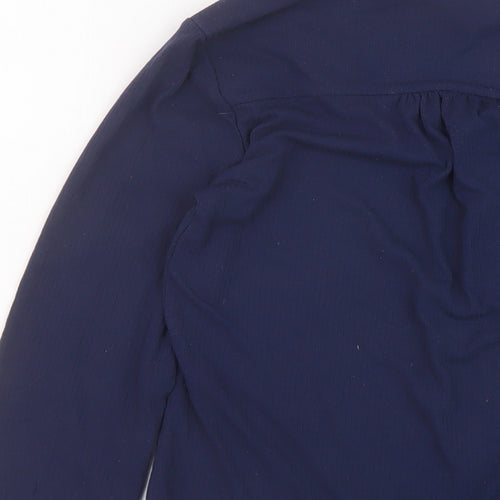 Fat Face Womens Blue Polyester Basic T-Shirt Size 8 Round Neck