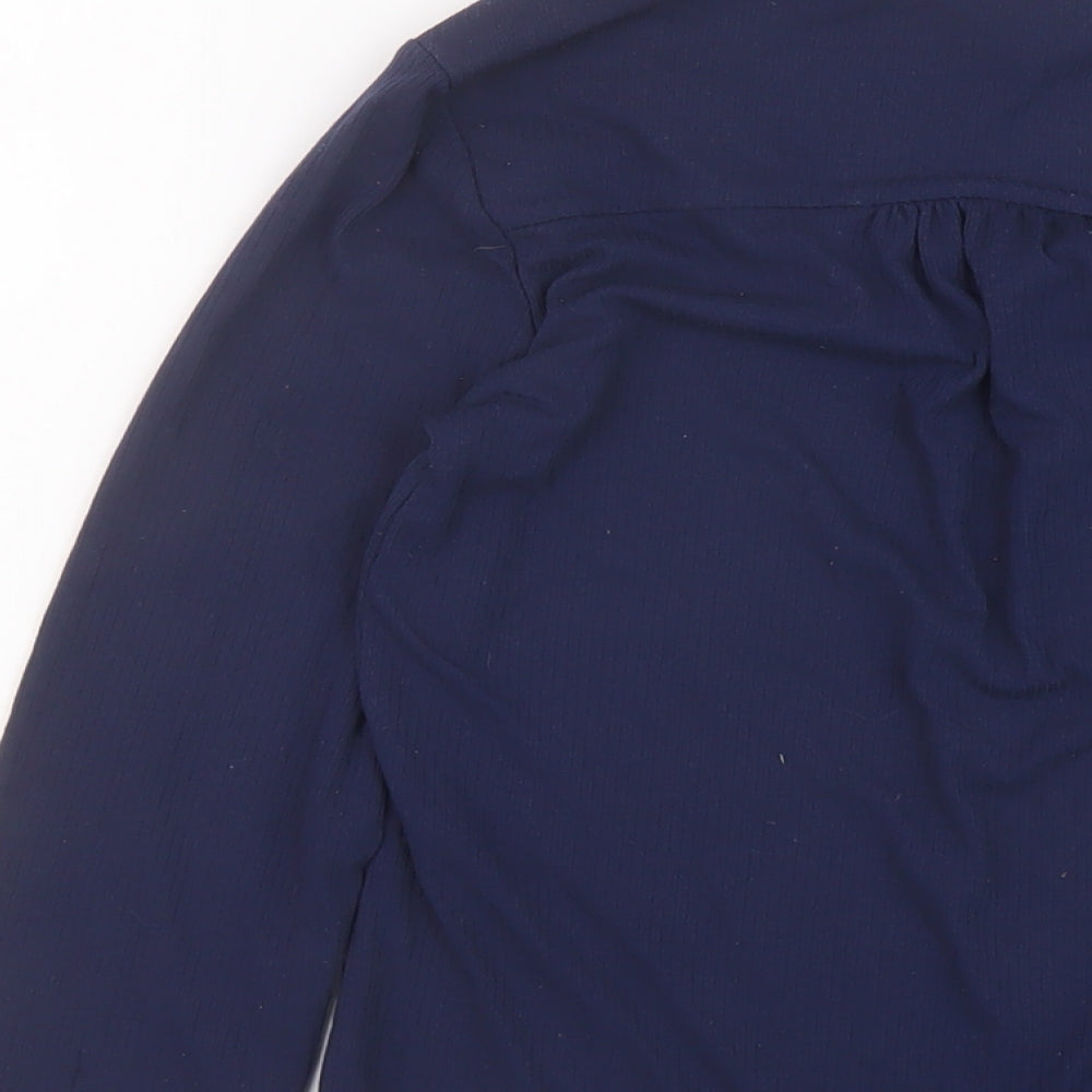 Fat Face Womens Blue Polyester Basic T-Shirt Size 8 Round Neck