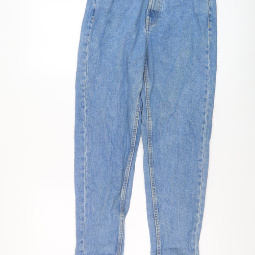 Zara Womens Blue Cotton Mom Jeans Size 8 L27 in Regular Button