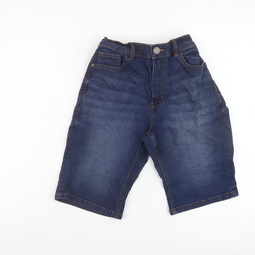 NEXT Boys Blue Cotton Bermuda Shorts Size 13 Years Regular Zip