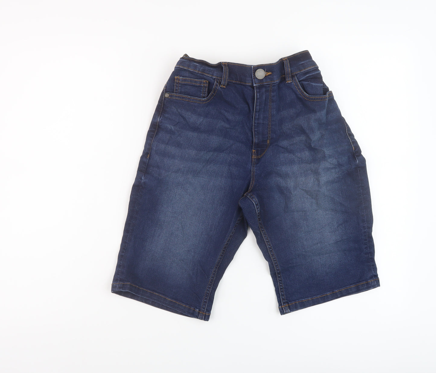 NEXT Boys Blue Cotton Bermuda Shorts Size 13 Years Regular Zip