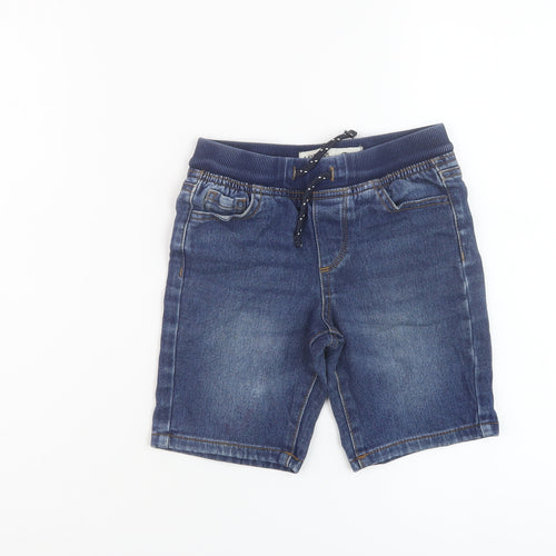 Denim & Co. Boys Blue Cotton Bermuda Shorts Size 4-5 Years Regular Drawstring