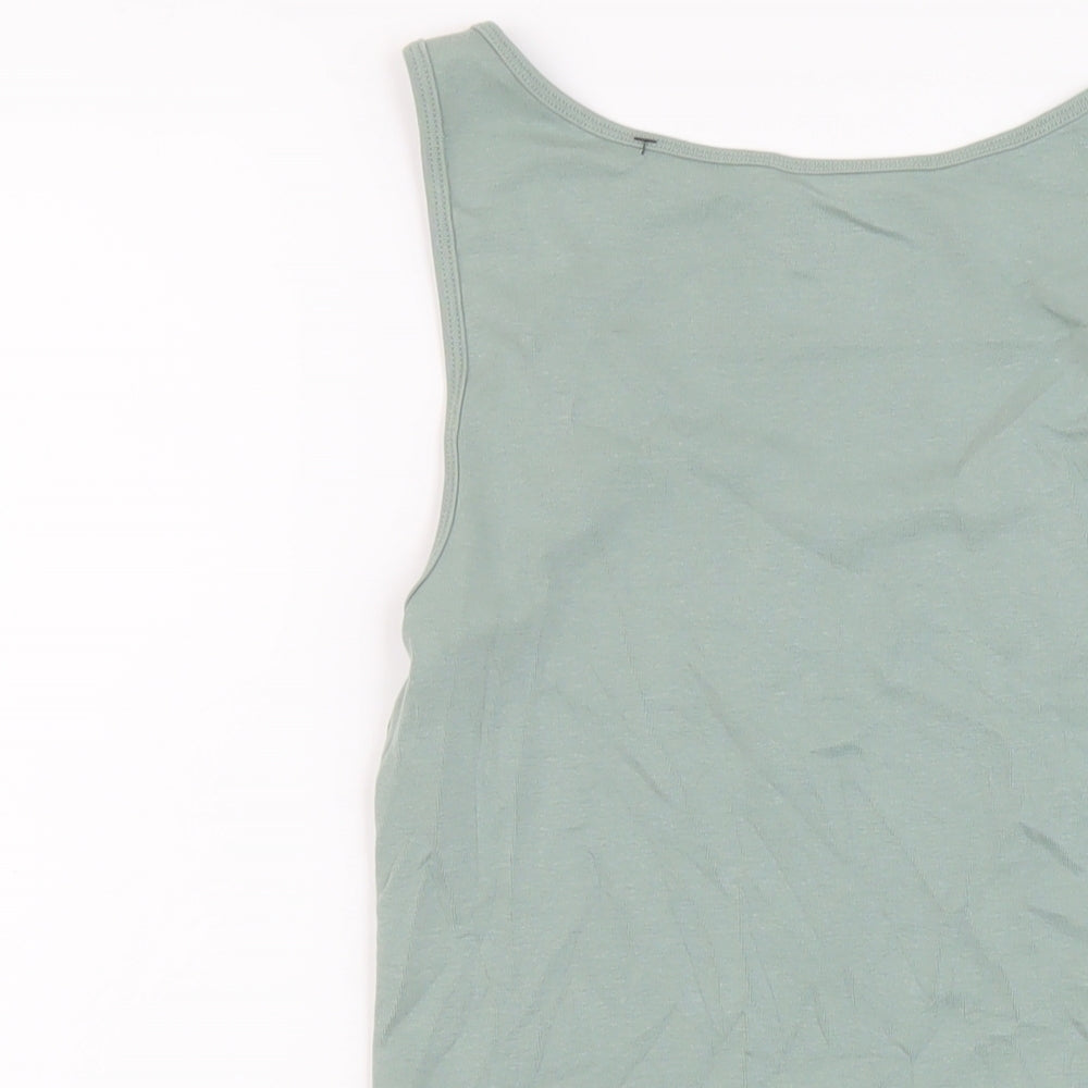 Gap Womens Green Cotton Basic Tank Size M Round Neck