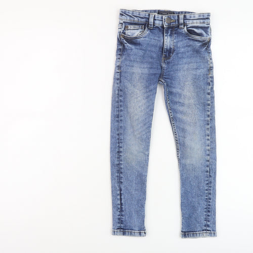 NEXT Boys Blue Cotton Skinny Jeans Size 7 Years Regular Button