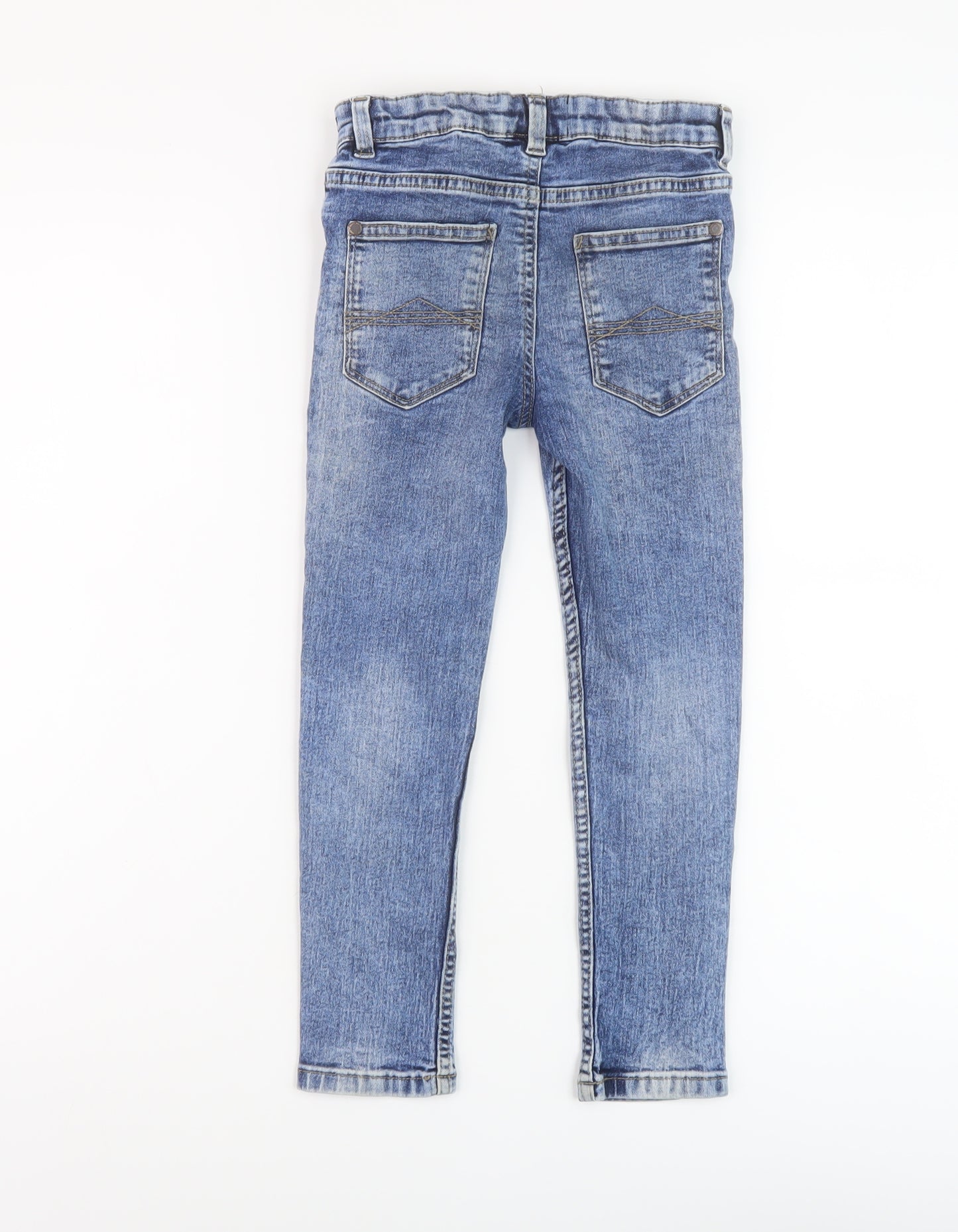 NEXT Boys Blue Cotton Skinny Jeans Size 7 Years Regular Button
