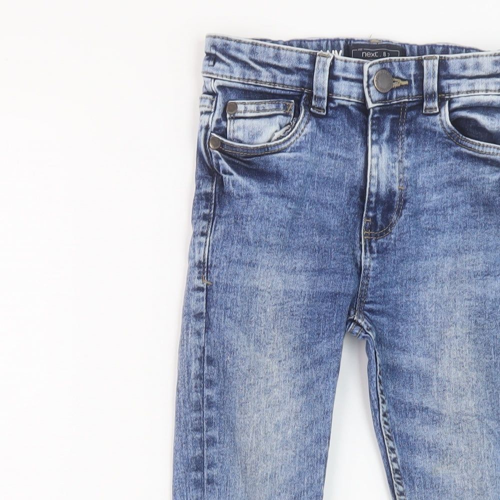 NEXT Boys Blue Cotton Skinny Jeans Size 7 Years Regular Button